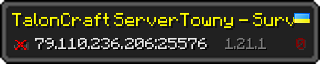 Userbar 320x64 in Minecraft-Stil für den Server 79.110.236.206:25576