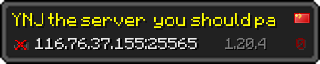 Userbar 320x64 in minecraft style for 116.76.37.155:25565