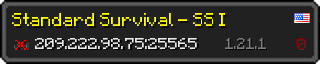 Userbar 320x64 in Minecraft-Stil für den Server 209.222.98.75:25565