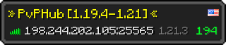 Userbar 320x64 in Minecraft-Stil für den Server 198.244.202.105:25565