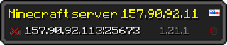 Userbar 320x64 in minecraft style for 157.90.92.113:25673