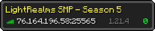 Userbar 320x64 in Minecraft-Stil für den Server 76.164.196.58:25565