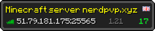 Userbar 320x64 in minecraft style for 51.79.181.175:25565