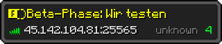 Userbar 320x64 in Minecraft-Stil für den Server 45.142.104.81:25565