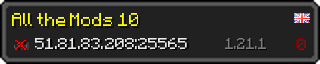 Userbar 320x64 in Minecraft-Stil für den Server 51.81.83.208:25565