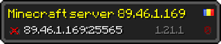 Userbar 320x64 in Minecraft-Stil für den Server 89.46.1.169:25565