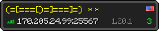 Userbar 320x64 in Minecraft-Stil für den Server 170.205.24.99:25567