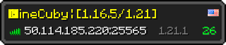 Userbar 320x64 in Minecraft-Stil für den Server 50.114.185.220:25565