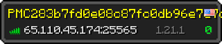 Userbar 320x64 in minecraft style for 65.110.45.174:25565