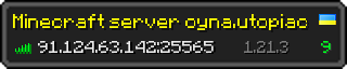 Userbar 320x64 in Minecraft-Stil für den Server 91.124.63.142:25565