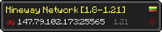 Userbar 320x64 in Minecraft-Stil für den Server 147.79.102.173:25565