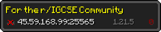 Userbar 320x64 in Minecraft-Stil für den Server 45.59.168.99:25565