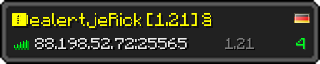 Userbar 320x64 in minecraft style for 88.198.52.72:25565