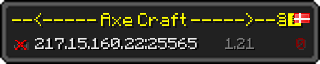 Userbar 320x64 in minecraft style for 217.15.160.22:25565