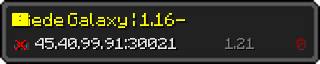 Userbar 320x64 in minecraft style for 45.40.99.91:30021