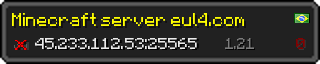 Userbar 320x64 in minecraft style for 45.233.112.53:25565