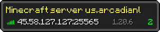 Userbar 320x64 in minecraft style for 45.58.127.127:25565