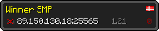 Userbar 320x64 in Minecraft-Stil für den Server 89.150.130.18:25565