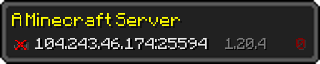 Userbar 320x64 in minecraft style for 104.243.46.174:25594