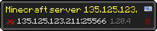 Userbar 320x64 in Minecraft-Stil für den Server 135.125.123.211:25566