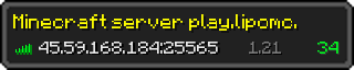 Userbar 320x64 in Minecraft-Stil für den Server 45.59.168.184:25565