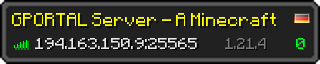 Userbar 320x64 in Minecraft-Stil für den Server 194.163.150.9:25565