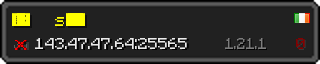 Userbar 320x64 in Minecraft-Stil für den Server 143.47.47.64:25565