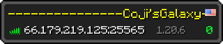 Userbar 320x64 in Minecraft-Stil für den Server 66.179.219.125:25565