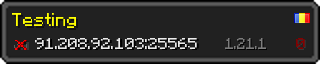 Userbar 320x64 in minecraft style for 91.208.92.103:25565