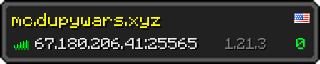 Userbar 320x64 in minecraft style for 67.180.206.41:25565