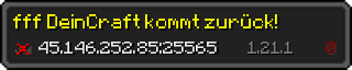 Userbar 320x64 in Minecraft-Stil für den Server 45.146.252.85:25565