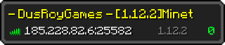 Userbar 320x64 in minecraft style for 185.228.82.6:25582