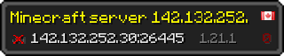 Userbar 320x64 in Minecraft-Stil für den Server 142.132.252.30:26445