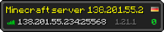 Userbar 320x64 in minecraft style for 138.201.55.234:25568