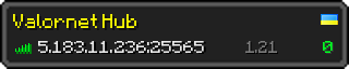 Userbar 320x64 in minecraft style for 5.183.11.236:25565