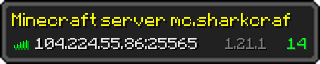 Userbar 320x64 in Minecraft-Stil für den Server 104.224.55.86:25565