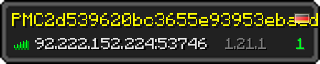 Userbar 320x64 in minecraft style for 92.222.152.224:53746