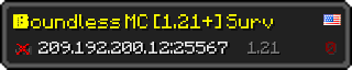 Userbar 320x64 in Minecraft-Stil für den Server 209.192.200.12:25567