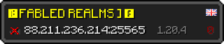 Userbar 320x64 in minecraft style for 88.211.236.214:25565