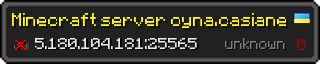 Userbar 320x64 in minecraft style for 5.180.104.181:25565