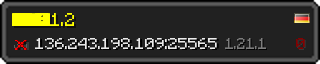 Userbar 320x64 in Minecraft-Stil für den Server 136.243.198.109:25565