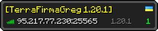 Userbar 320x64 in minecraft style for 95.217.77.230:25565