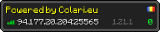 Userbar 320x64 in Minecraft-Stil für den Server 94.177.20.204:25565