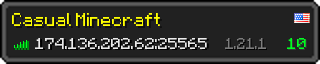 Userbar 320x64 in minecraft style for 174.136.202.62:25565