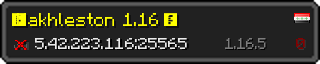 Юзербар 320x64 у стилі майнкрафт для сервера 5.42.223.116:25565
