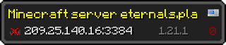 Userbar 320x64 in minecraft style for 209.25.140.16:3384