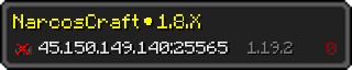 Userbar 320x64 in minecraft style for 45.150.149.140:25565