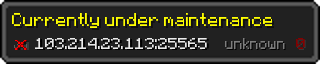 Userbar 320x64 in minecraft style for 103.214.23.113:25565