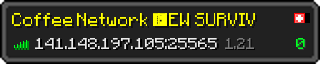 Userbar 320x64 in minecraft style for 141.148.197.105:25565