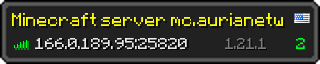 Userbar 320x64 in Minecraft-Stil für den Server 166.0.189.95:25820